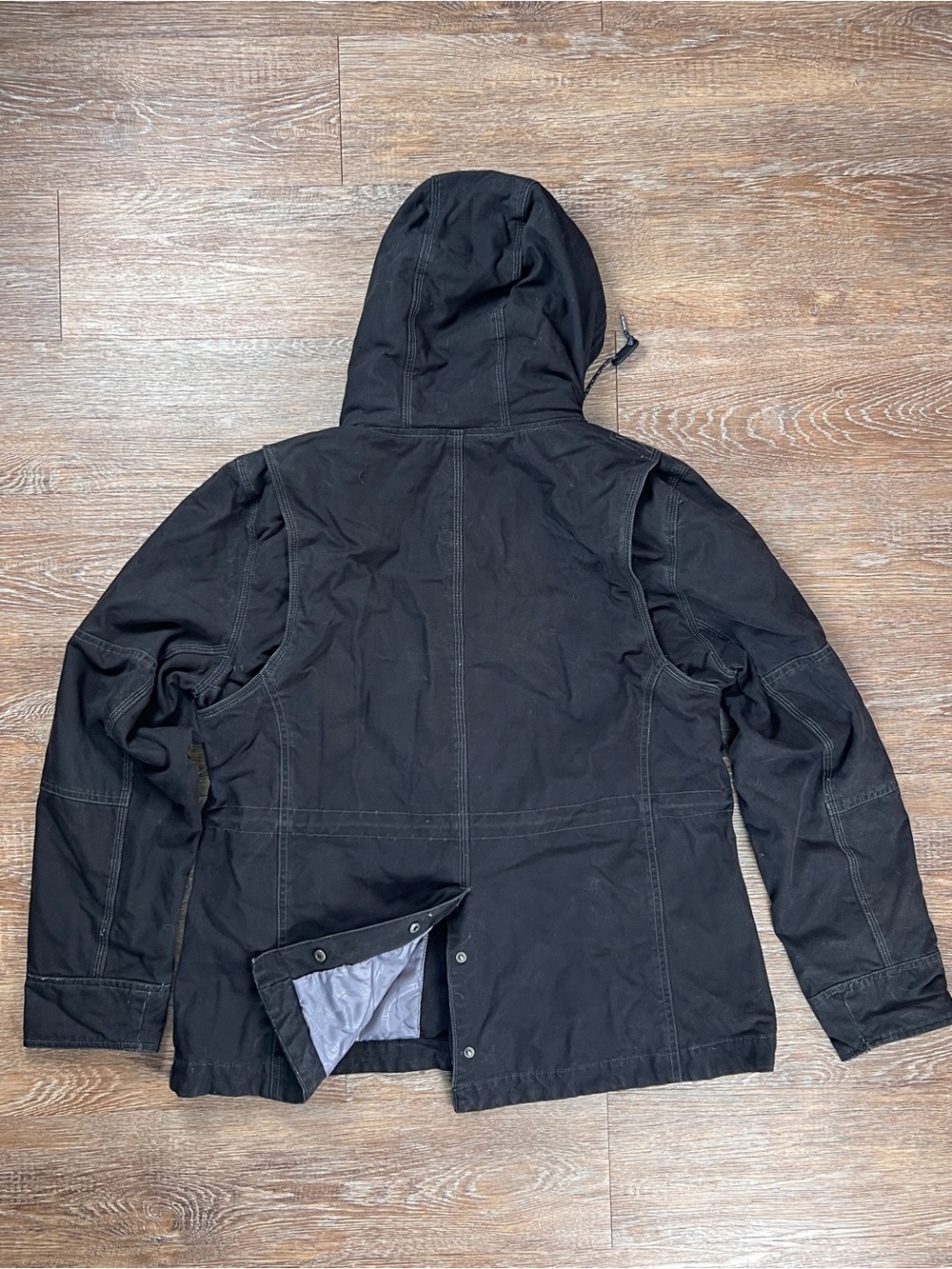Noble Outfitters Equestrian Stable Ready Canvas Jacket Black Faux Fur Hood | XL - Picture 4 of 10